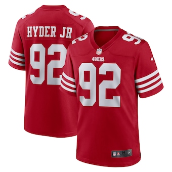 mens nike kerry hyder jr scarlet san francisco 49ers game pl